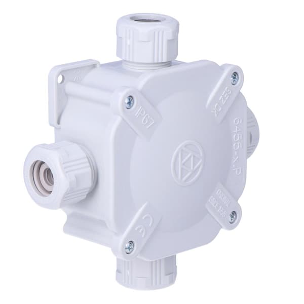 Hermeettinen kotelo F11 puristimella - harmaa IP67