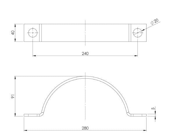 O1/A klämma för spunnen stånghållare W105 (155-190mm)