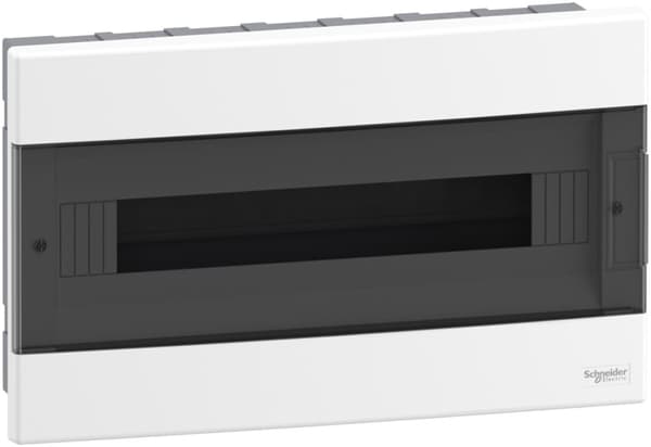 Infälld fördelningscentral, Easy9 EU IP40 EZ9EU-1-18-PT-T transparent dörr 1 rad 18 moduler/rad