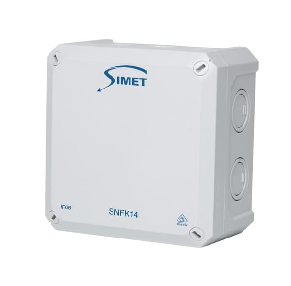 SNFK14 väggmonterad installationsdosa, 140x140x81, IP66 grå