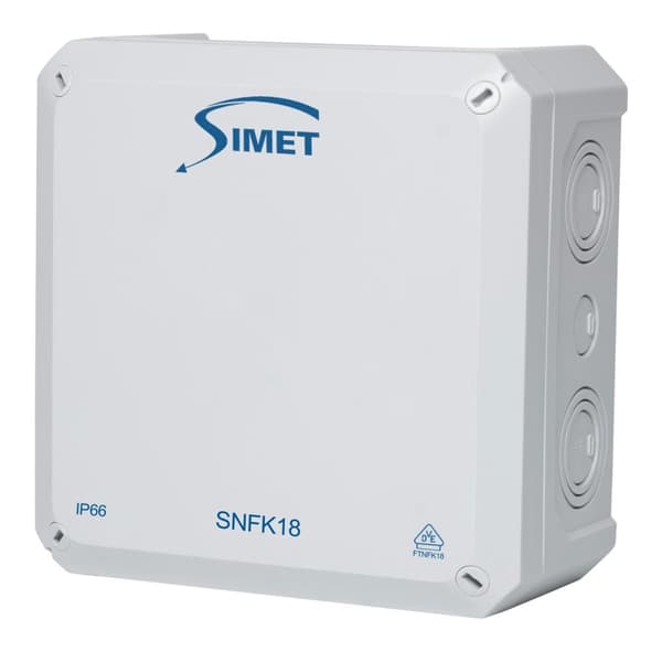 SNFK18 väggmonterad installationsdosa, 180x180x93, IP66 grå