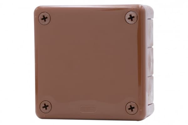 Hermetisk låda H55-M 98x98x42 IP55 12-uttag brun ONLINE