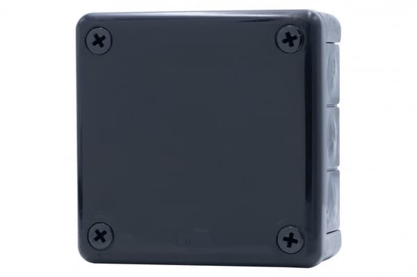Hermeettinen rasia H55-M 98x98x42 IP55 12-pistorasialla musta ONNLINE