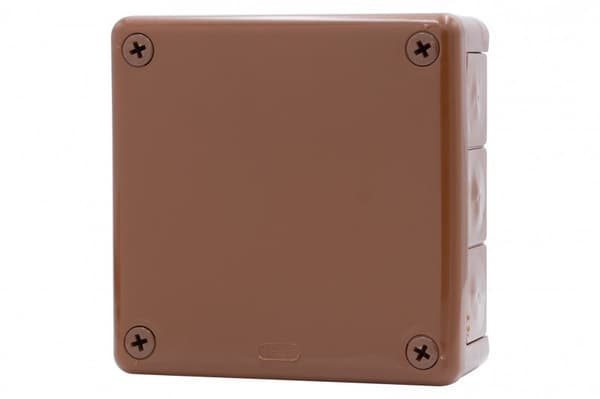 Hermetisk låda H55-L 118x118x46 IP55 12-uttag brun ONLINE