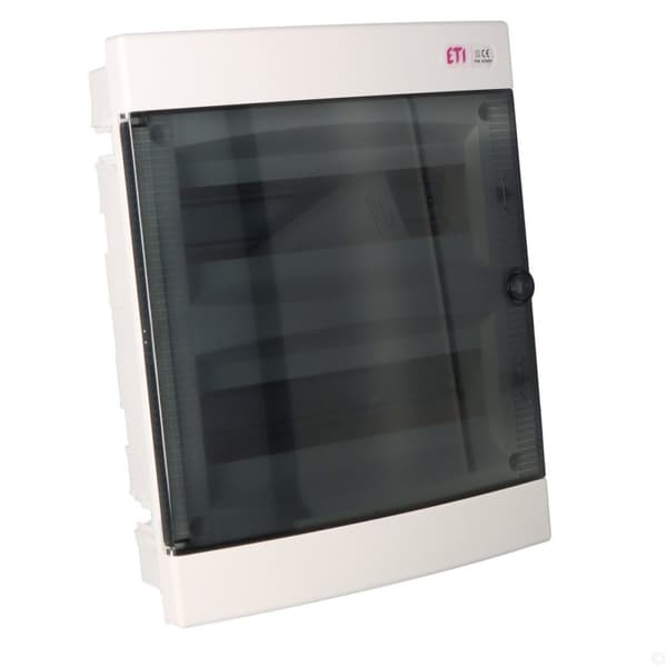 Infälld fördelningscentral 24 moduler IP40 transparent dörr ECM24PT-s
