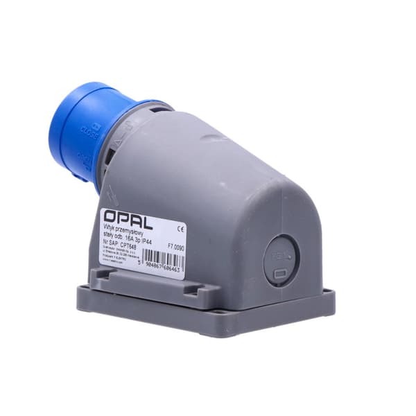 Industriell campingkontakt, fast mottagare, 16A 3P IP44-FE, OPAL KAMPER