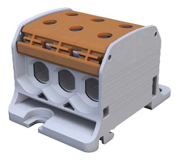 Gängad skenkoppling STB 50-3 Al/Cu 87360 SIMBLOCK, brun