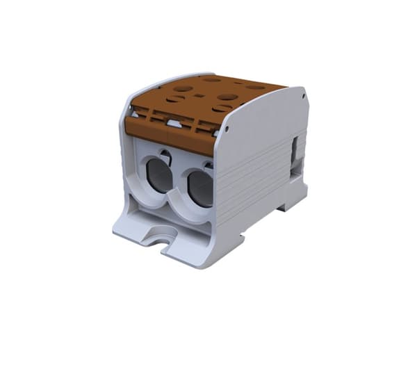 Gängad skenkoppling STB 95-2 Al/Cu 87520 SIMBLOCK, brun