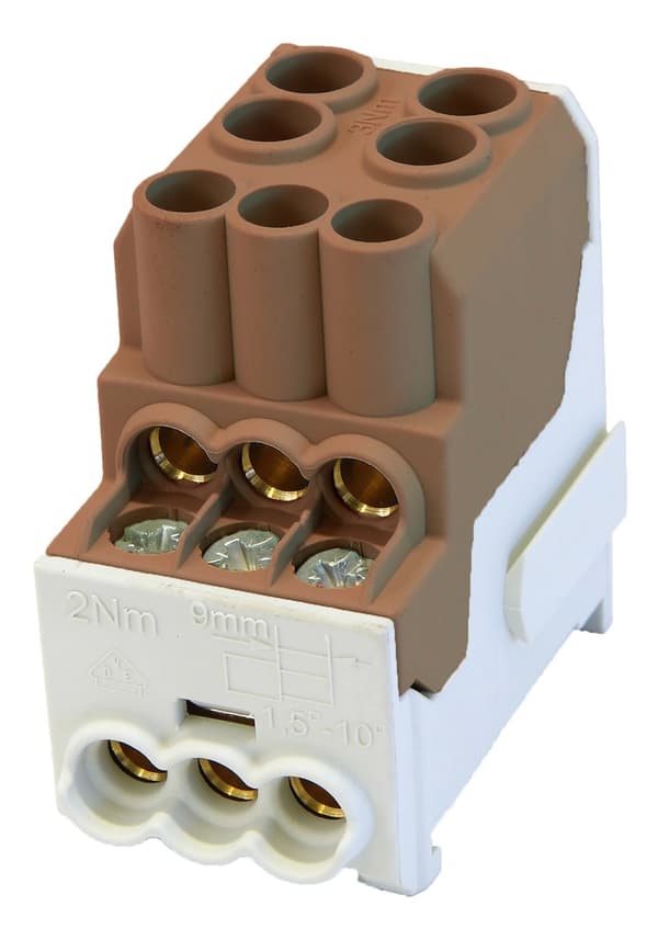 Fördelningsblock SDB 100 Al/Cu 80010 SIMBLOCK, brunt