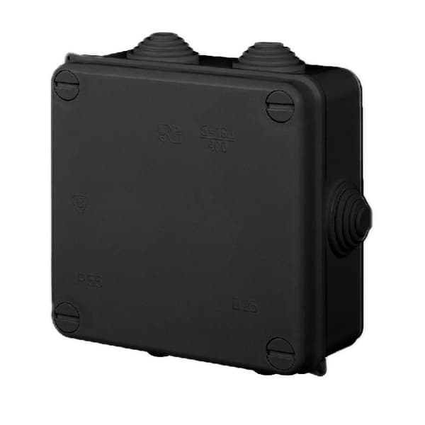 Utanpåliggande låda PK-4, 134x134x64 IP55, EP-Lux, 6 förskruvningar, svart