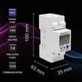 Miniatyrbillede 3 af 8: Qoltec 50882 Enfaset elektronisk energiforbrugsmåler til DIN-skinne | WiFi | TUYA | 230V | LCD