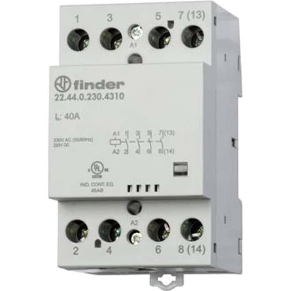 hitta Modulär kontaktor 230.240 VAC/DC 4 NO 40 A AgSno2 Mekanisk indikator - 224402304310PAS