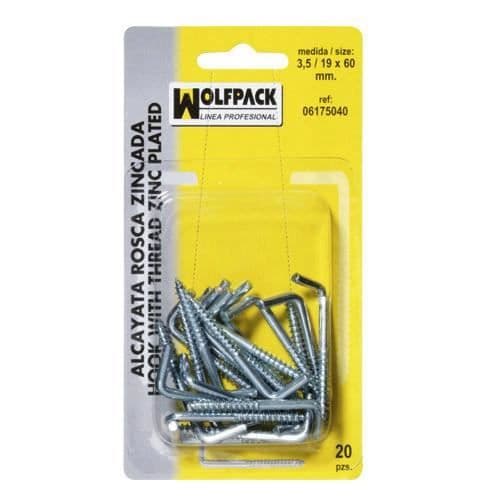 Alcayata Rosca Zincada 2,4 / 16x30 mm. (50 piezas)