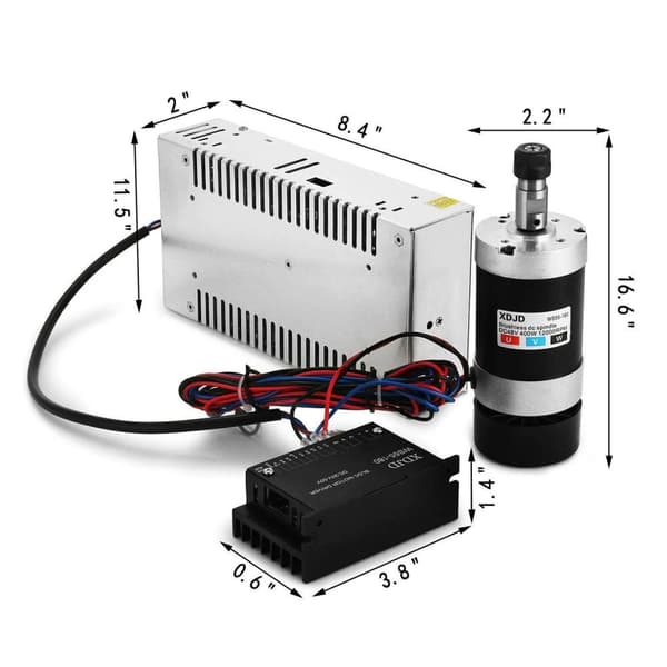 400W 12000RPM 530 mN.m borstlös spindelmotorsats, 3 felsökningssätt,smidig drift