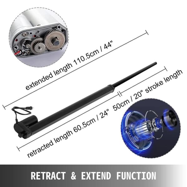 508mm slaglängd 900N 10mm/s 12V linjärt ställdon med fästen, bred användning