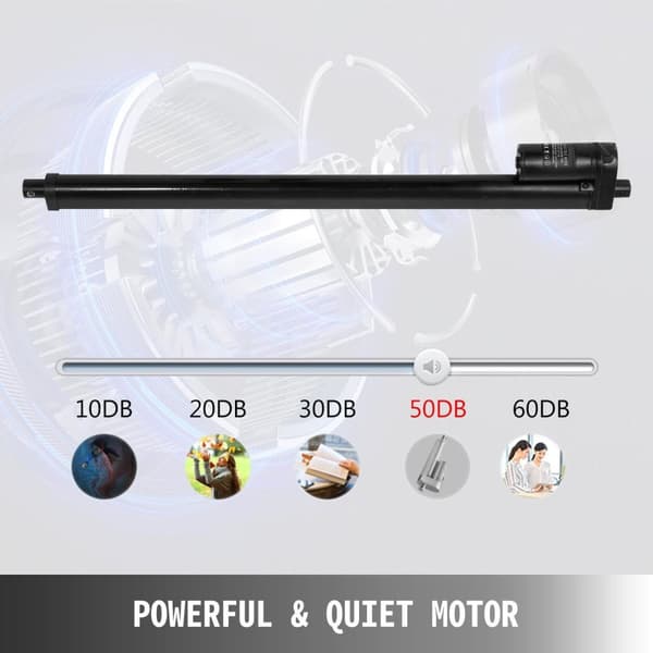 508mm slaglängd 900N 10mm/s 12V linjärt ställdon med fästen, bred användning