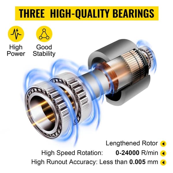 0,8KW 24000RPM vattenkyld spindelmotor, ER11 standardchuck, dynamisk balansdesign,3 högkvalitativa lager,lågt ljud,bra värmeavledning,bred applikation