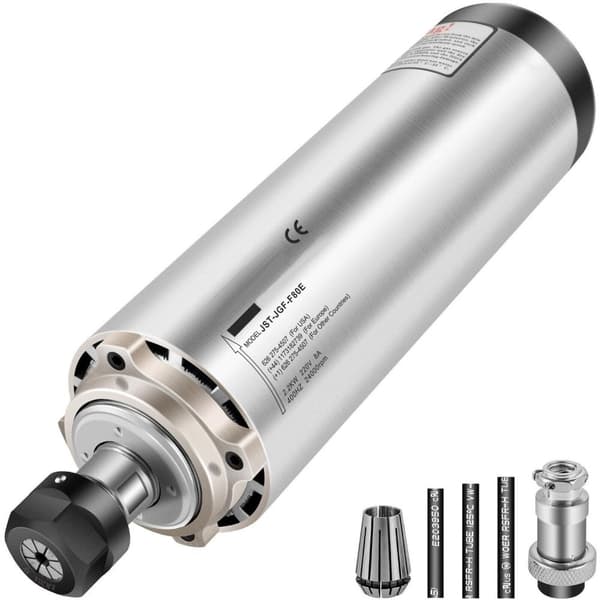 2.2KW 24000 RPM luftkyld spindelmotor, ER20 standardchuck, fyra lager, dynamisk balansdesign, lågt ljud, bred applikation