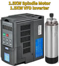 Miniatyrbild 2 av 7: 1,5KW 12000-24000rpm luftkyld spindelmotor + 1,5KW VFD-växelriktare, ER11 standardhylsa, dynamisk balansdesign, lågt brus, bred applikation