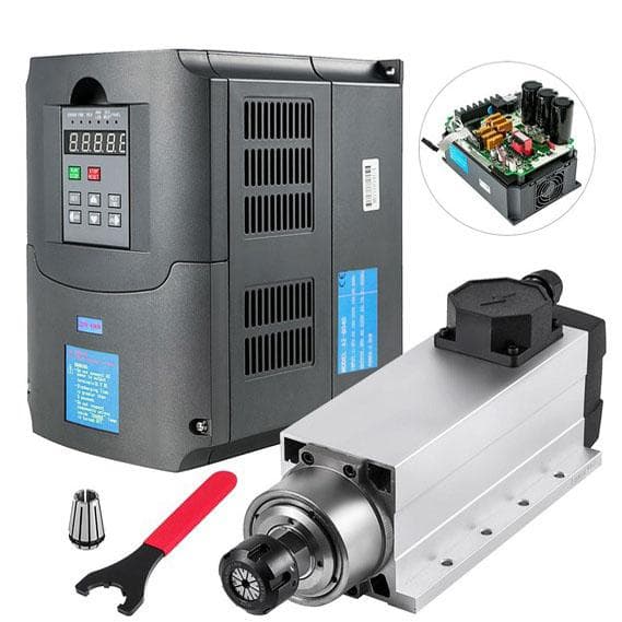 4KW 18000rpm luftkyld spindelmotor + 4KW VFD-växelriktare, ER25 standardhylsa, dynamisk balansdesign, lågt brus, bred applikation