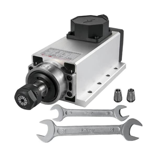 2,2KW 24000RPM luftkyld spindelmotor, ER20 standardchuck, fyra lager, dynamisk balansteknik, lågt ljud, bra värmeavledning, bred applikation