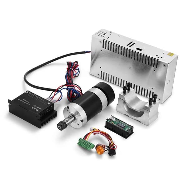 400W 12000RPM 530 mN.m borstlös luftkyld spindelmotorsats, smidig drift, lågt ljud, hög precision, 3 hastighetsjusteringssätt, flera skydd