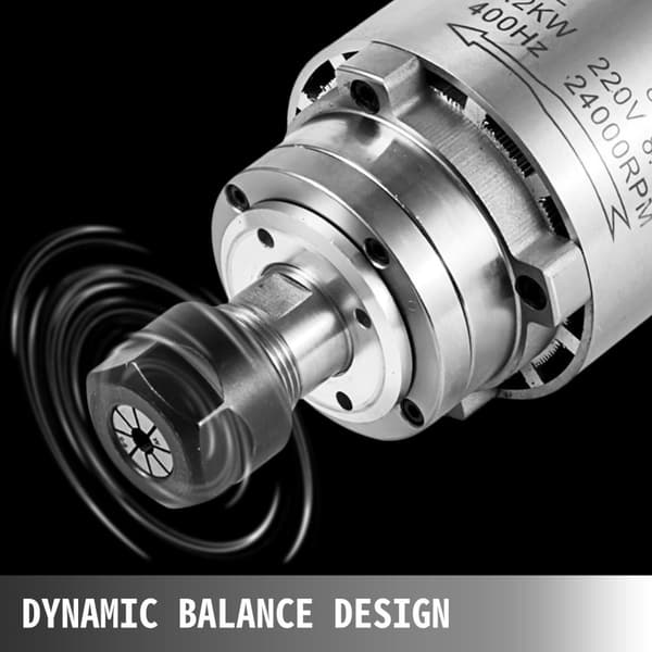 2,2KW luftkyld spindelmotor med 2,2KW Variabel frekvensomriktare, dynamisk balansdesign, hög koncentricitet/precision, bra värmeavledning