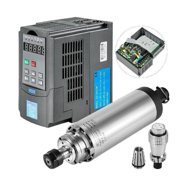 2,2KW luftkyld spindelmotor med 2,2KW Variabel frekvensomriktare, dynamisk balansdesign, hög koncentricitet/precision, bra värmeavledning