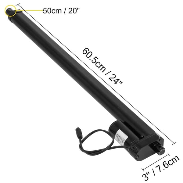 20"/508mm 10mm/s 900N 12V linjärt ställdon, indragnings- och förlängningsfunktion, kraftfull, tyst drift, snabb och enkel montering