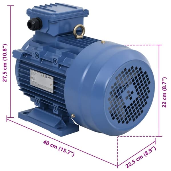 3-vaiheinen sähkömoottori alumiini 4kW/5,5HP 2-napainen 2840RPM