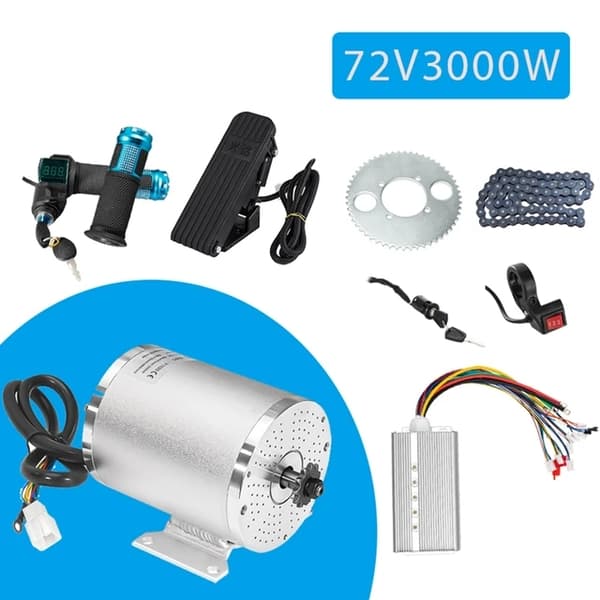 Børsteløs DC Motor Kit, 3000W Strøm, DIY Konverteringskit, 72v3000w