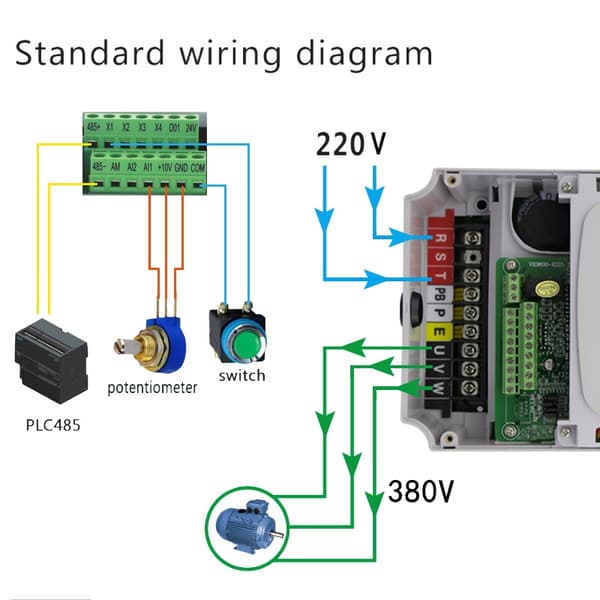 Taajuusmuuttaja, yksivaiheinen syöttö, kolmivaiheinen lähtö, 22kw3HP220vto380v