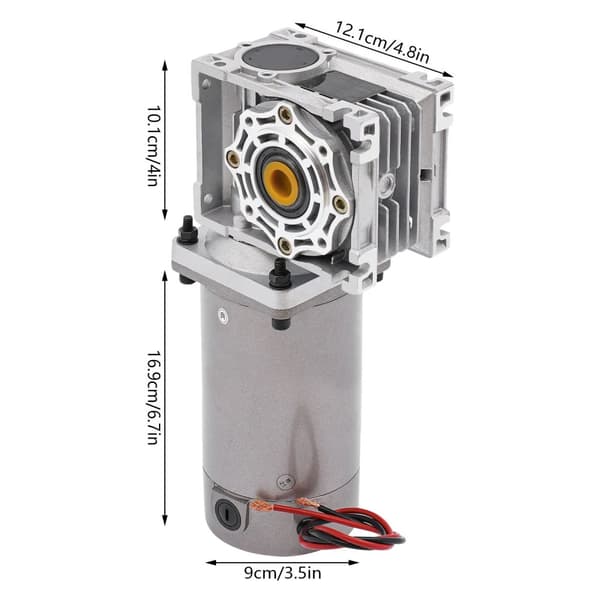Worm Gear DC Moottori, 300W Teho, Säädettävä Nopeus,24V, Hopea