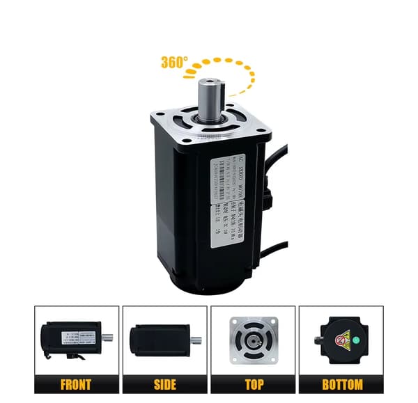 1000W 220V 2500 rpm 3,8Nm servomotor med broms kit för CNC-gravyrmaskin, 17-bitars absolutvärde