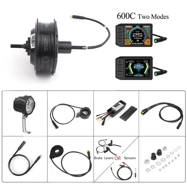 Bafang Hub Motor, 48V 500W, Vandtæt IP65 Klassificering,Bremsegreb, Bageste 500W 600C