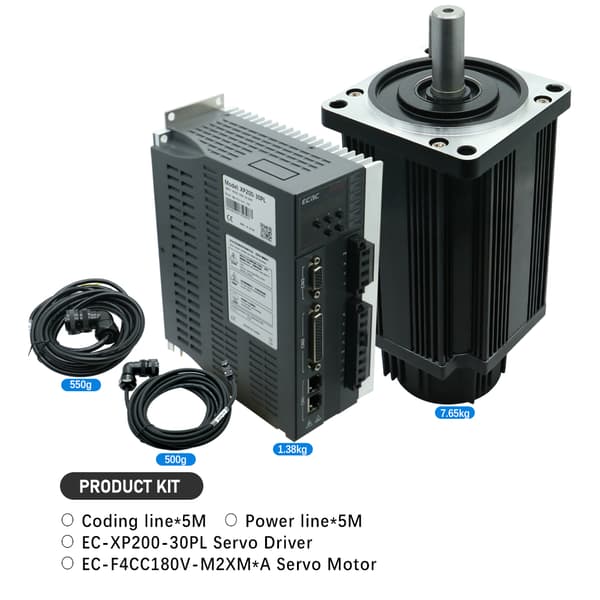 Högvarvig servomotor, 1800W effekt, 3000RPM hastighet,1.8kw 6Nm 3000rpm