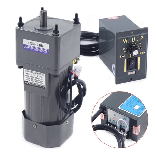 AC Gear Motor, 220V, 0-67 RPM Hastighed,grå, 220V