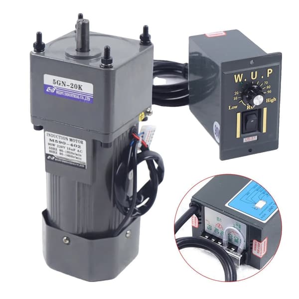AC Gear Motor, 220V, 0-67 RPM Hastighed,grå, 220V