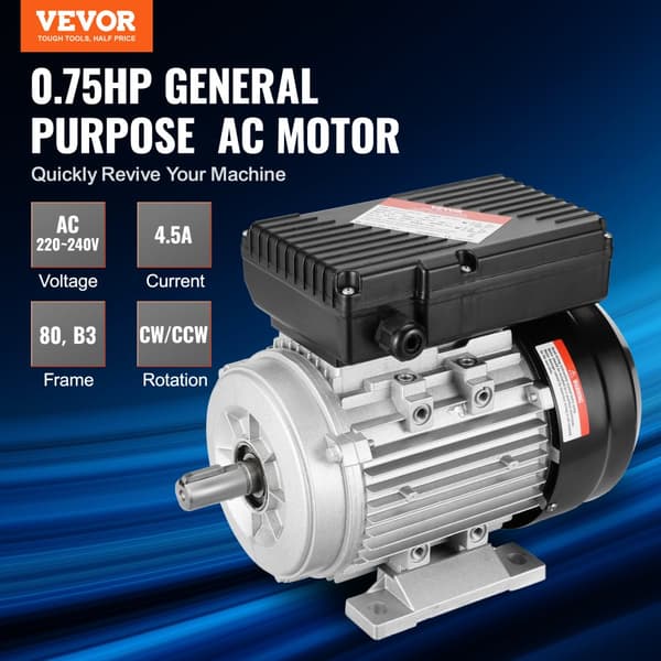 Elektrisk motor, 0,55 kW effekt, dubbel rotationskapacitet,0,75 hk