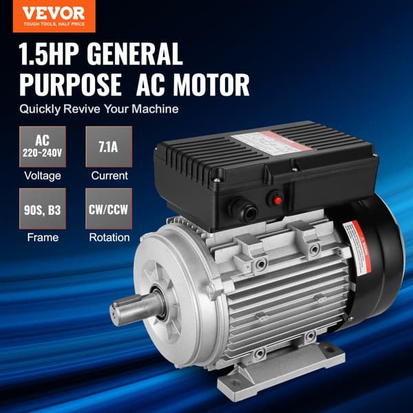 Elektrisk motor, 1,1 kW effekt, dual rotation, 2800 omdrejninger pr. minut,1.5HK