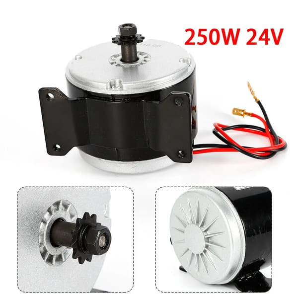 Elektrisk Borstmotor, 250W Effekt, DC24V,svart