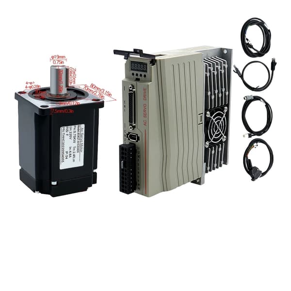 Servomotor med drivare, hög vridmomentkapacitet, flera effektbetyg, mångsidiga kontrolloptioner,750 watt, 220V