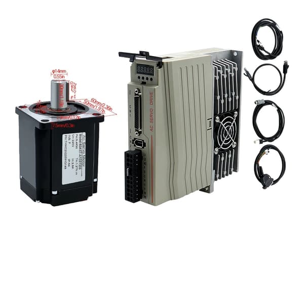 Servomotor med driver, høj momentkapacitet, flere effektvurderinger, alsidige kontrolmuligheder,220V, 400 watt