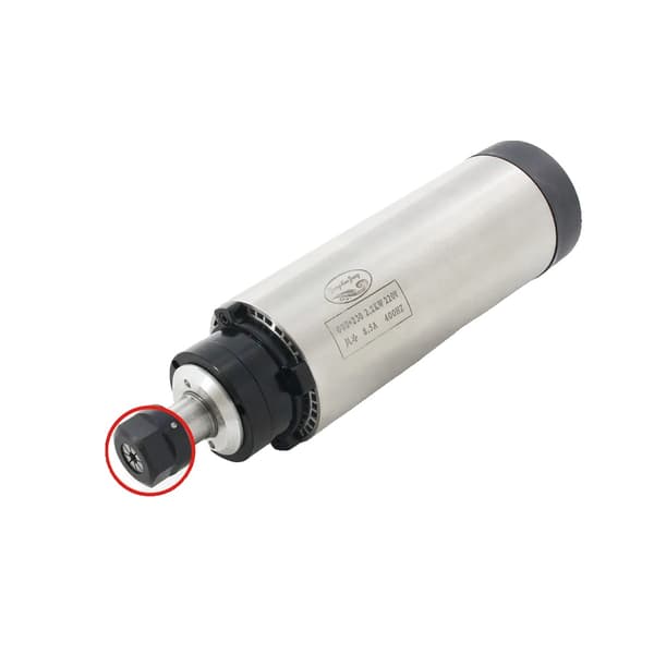 Luftkølet spindelmotor, 2,2KW effekt, 24000 omdrejninger pr. minut driftshastighed, ER20 spændemøtrik