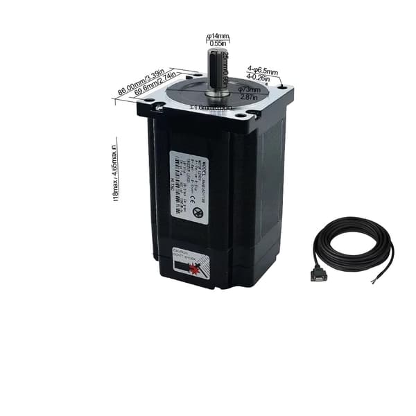 Nema34 Sluten Loop Stegmotor, Hög Hållmoment, 3M Encoderkabel,8.0N.m ingen broms, 3M Encoder-kabel