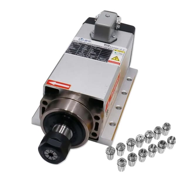 Spindelmotor, 24000 omdrejninger pr. minut, høj hastighed, luftkølingsteknologi, 2,2kw 220v, Aviation plug sølv