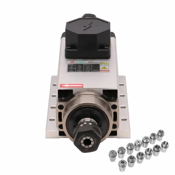 Spindelmotor, 24000RPM hög hastighet, luftkyld teknologi, 1,5kw 220v, kopplingsbox silver