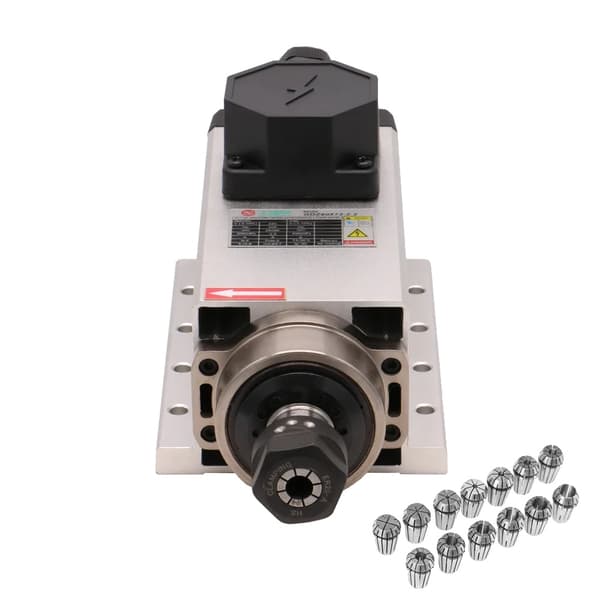 Spindelmotor, 24000RPM hög hastighet, luftkyld teknologi, 1,5kw 220v, kopplingsbox silver