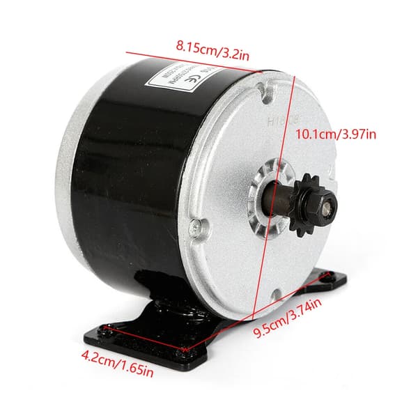 24V DC-motor, 250W effekt, 2750 RPM hastighet,Svart, 1STK