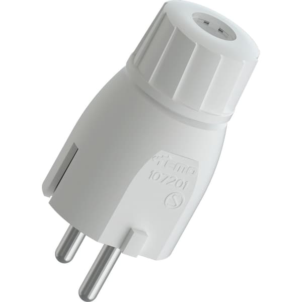 Namron Støpsel jord hvit PVC